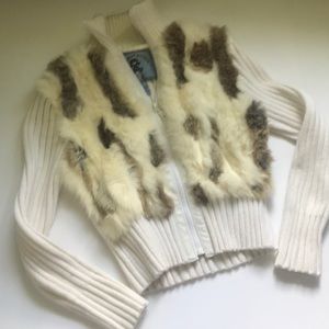 Girls sz 10/12 Rabbit fur sweater